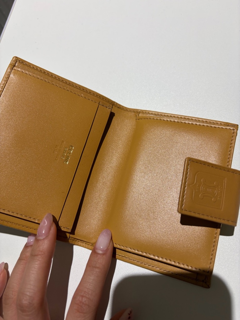 Celine Brown Monogram Wallet with Tan Trim - Picture 3 of 6